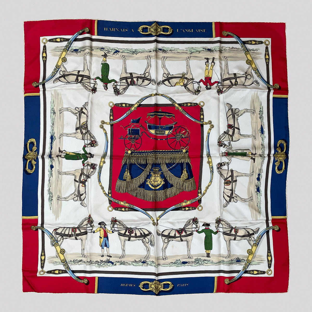 Vintage Hermes Silk Scarf "Harnais A L'Anglais"