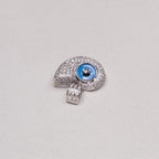 Vintage White Gold Turkish / Evil Eye Charm Pendant with Diamonds