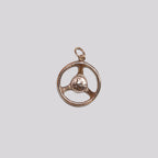 Vintage Gold Steering Wheel St. Christopher Charm Pendant