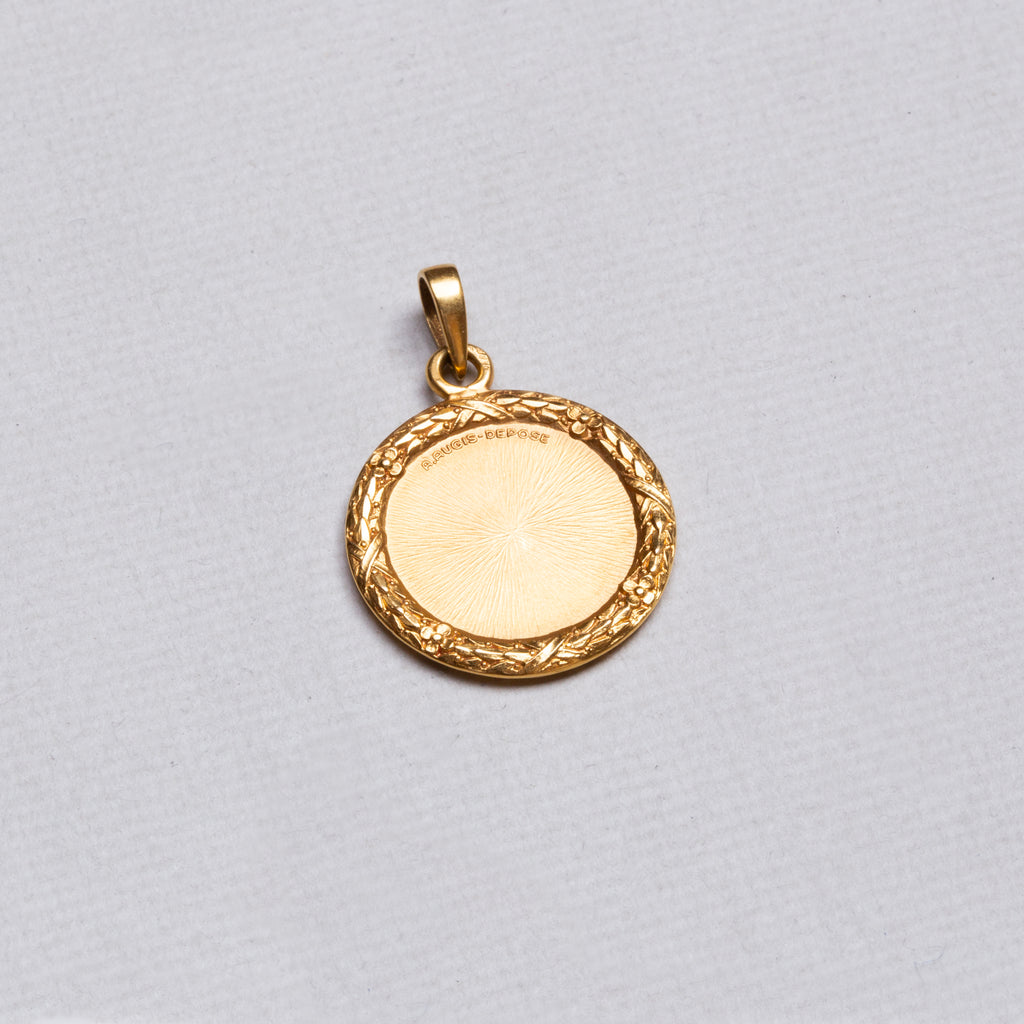Vintage 18ct Gold Pendant with Diamonds and Rubies