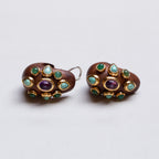 Vintage L'Oree du Bois 18ct Gold and Ebony Clip-on Earrings
