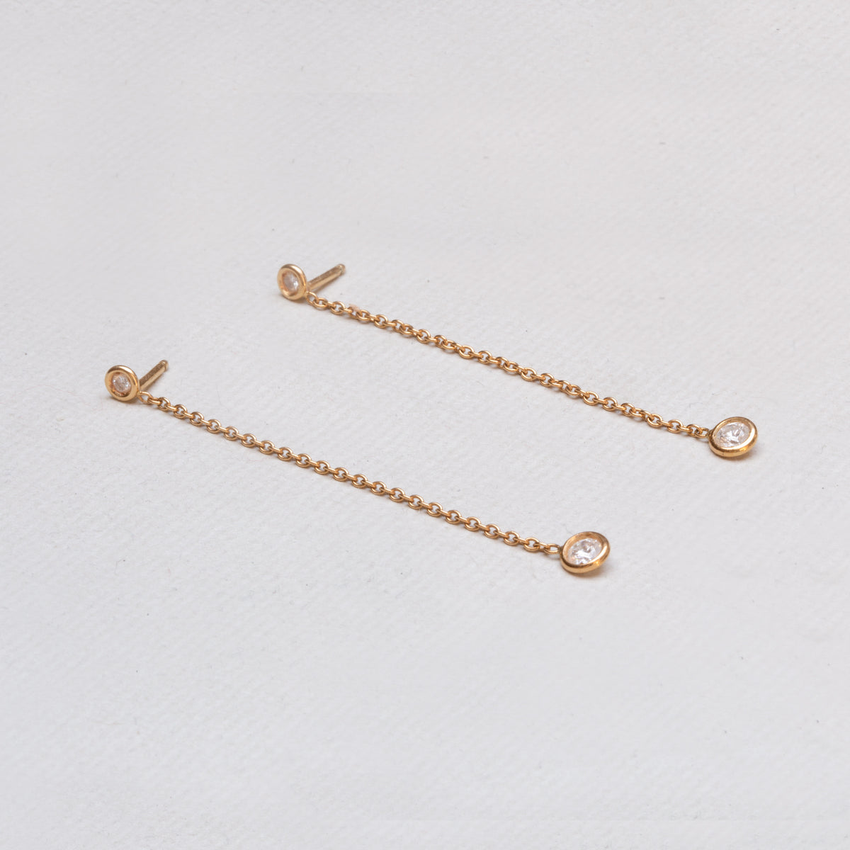 Vintage Dior 18ct Gold Drop Earrings with Diamonds