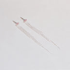 Sterling Silver Tassel Stud Earrings with Garnet