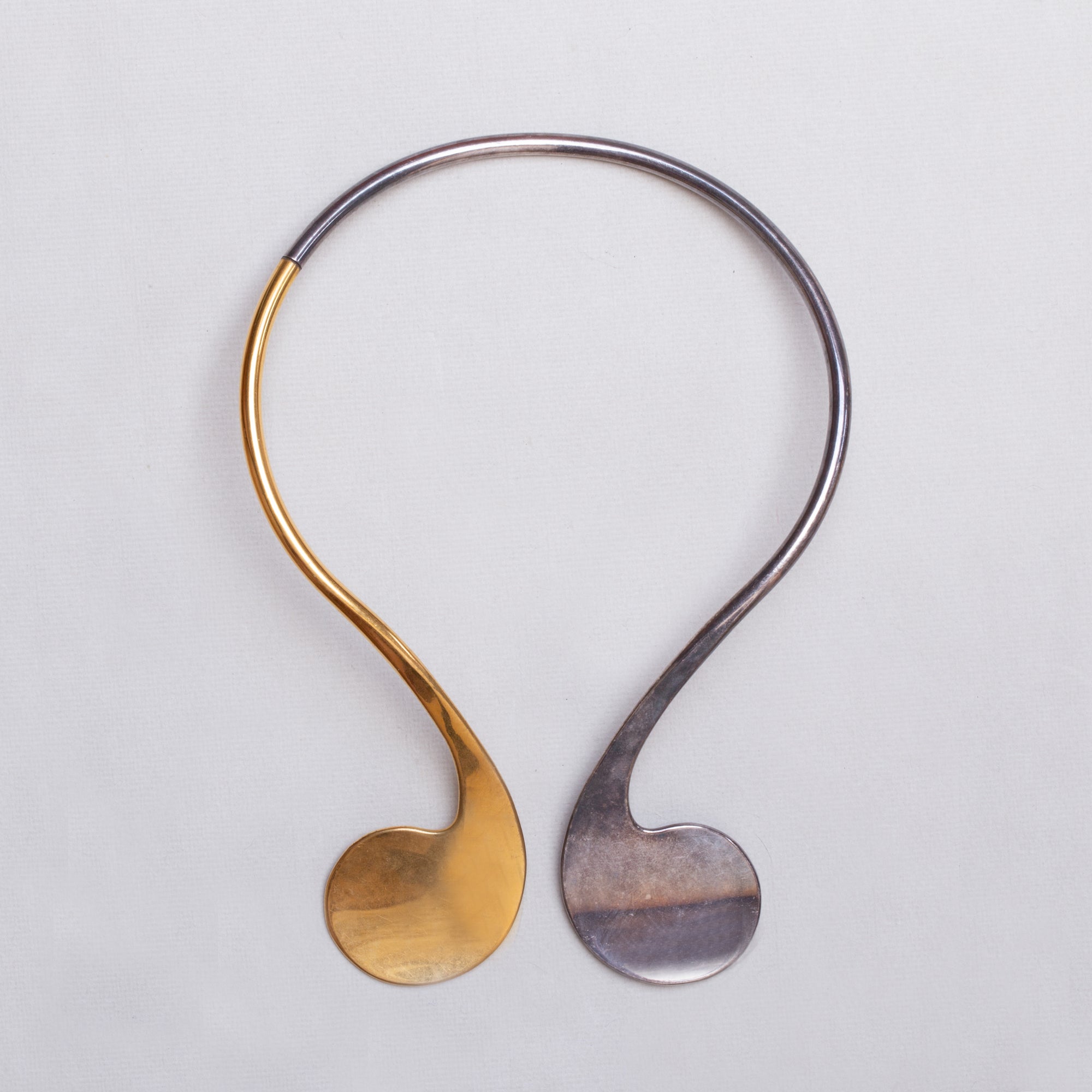 Vintage Buch & Deichmann Modernist Two-tone Collar Choker Necklace
