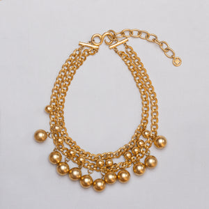 Vintage Givenchy Double Strand Gold Ball Chain Necklace