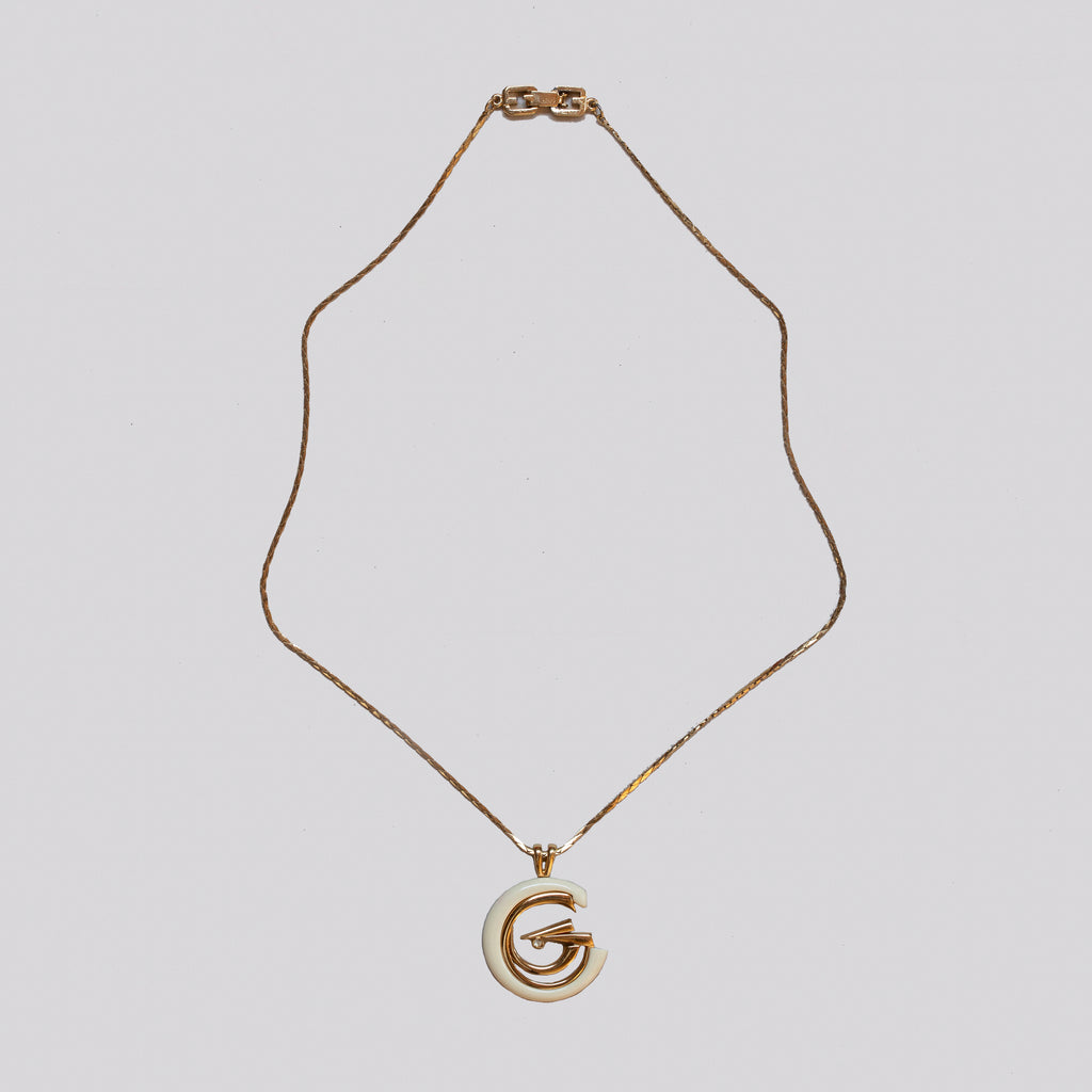Vintage Givenchy Enamel G Necklace