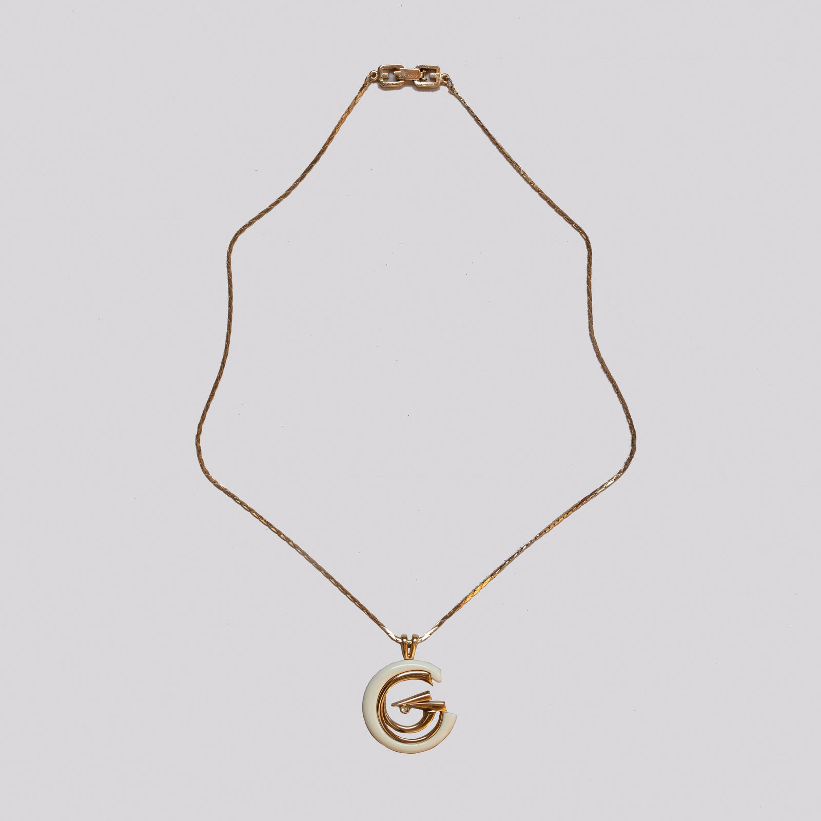 Vintage Givenchy Enamel G Necklace