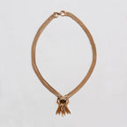 Vintage Gold-tone Triple-layered Snake Chain Necklace