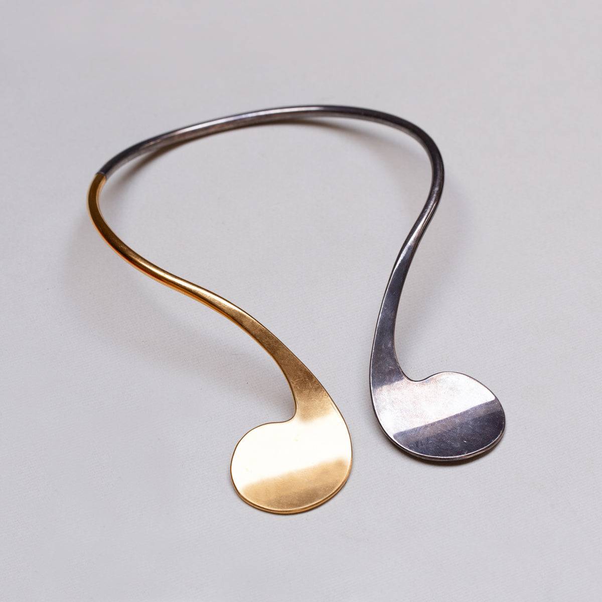 Vintage Buch & Deichmann Modernist Two-tone Collar Choker Necklace