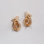 Vintage Monet Gold Rope Knot Clip-on Earrings