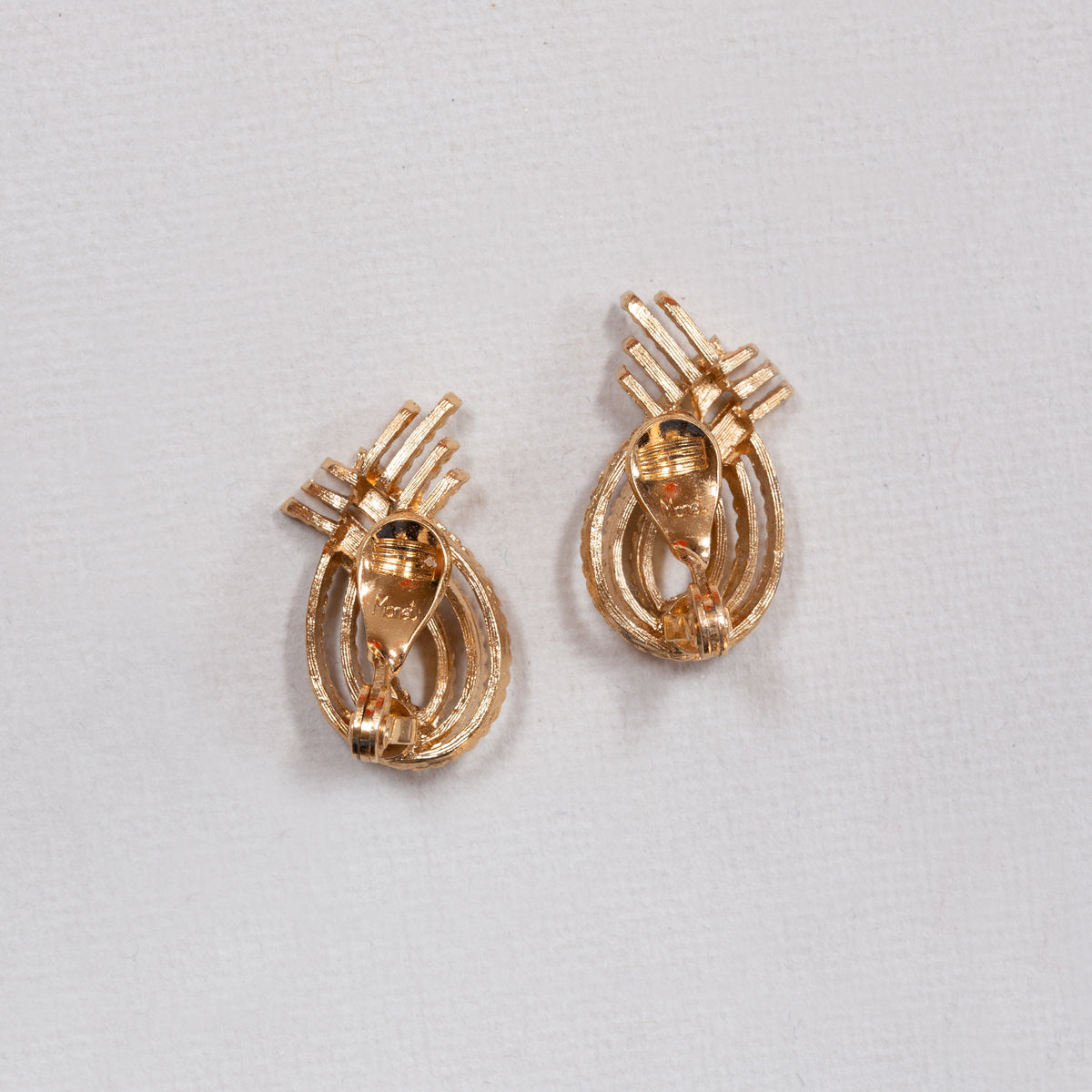 Vintage Monet Gold Rope Knot Clip-on Earrings