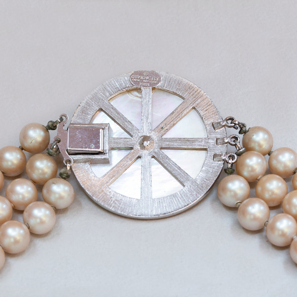 Vintage Givenchy Three-strand Pearl Necklace