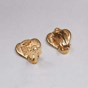 Vintage YSL Set of Gold Pin and Clip-on Earrings