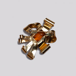 Vintage Bow Brooch with Citrine