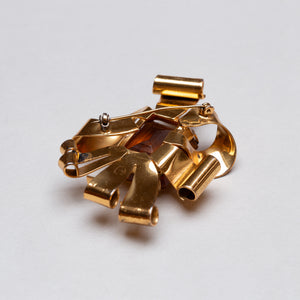 Vintage Bow Brooch with Citrine