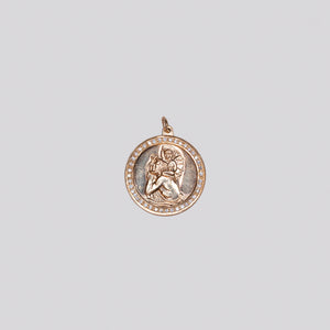Vintage 9ct Gold St. Christopher Charm Pendant with Diamonds