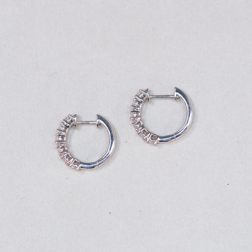 18ct White Gold Diamond Hoop Earrings