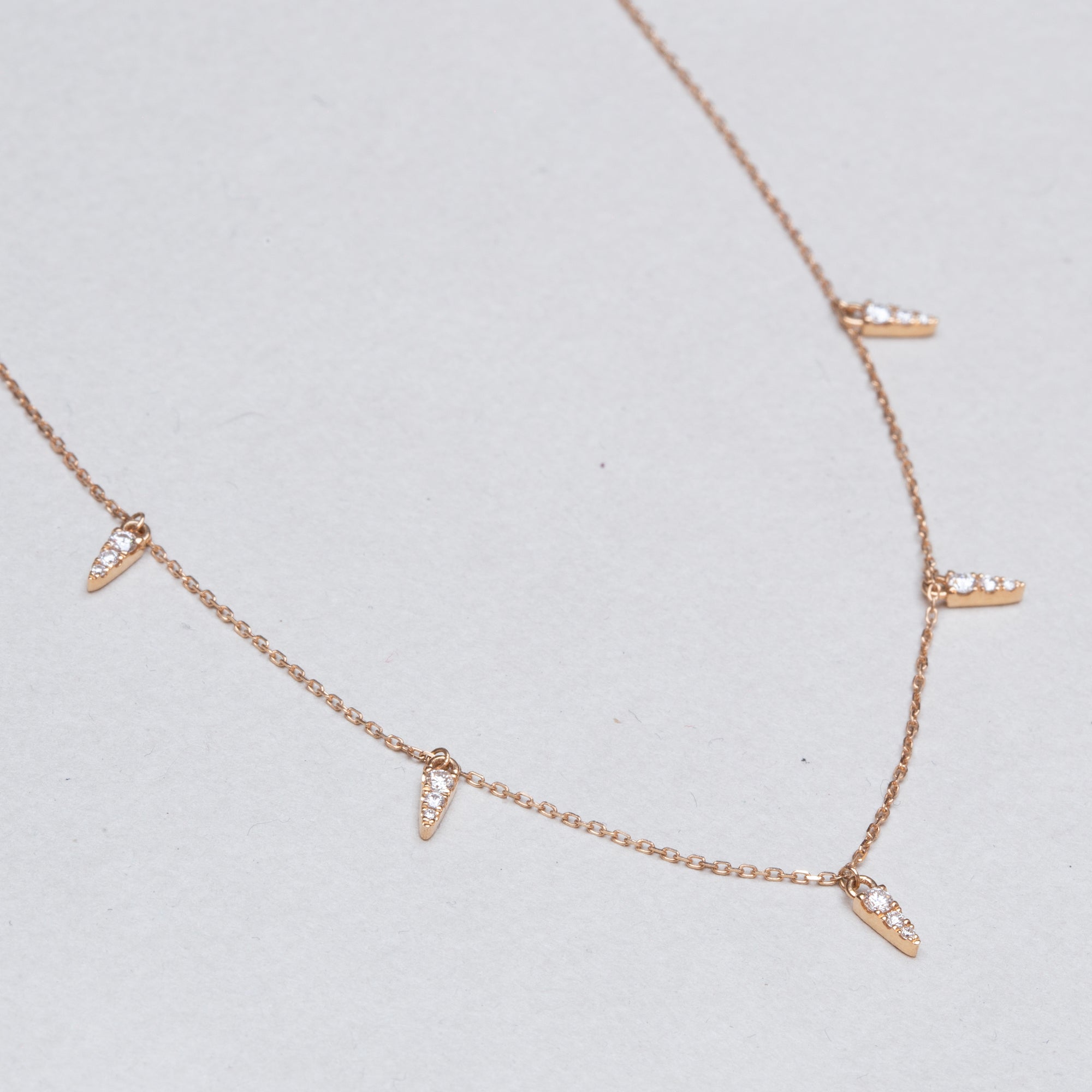 18ct Gold Diamond Spike Chain Necklace