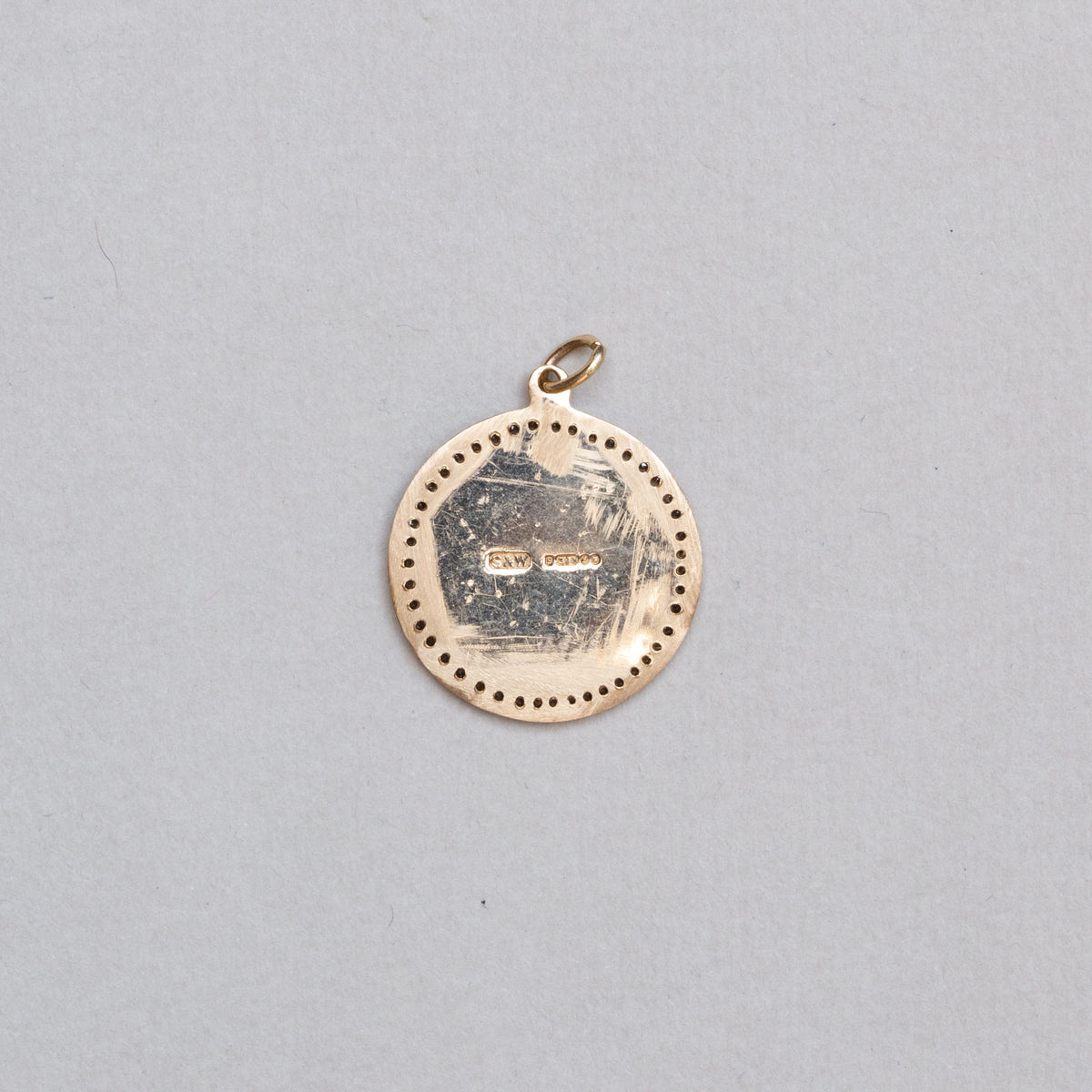 Vintage Gold Capricorn Pendant Charm with Black Diamonds