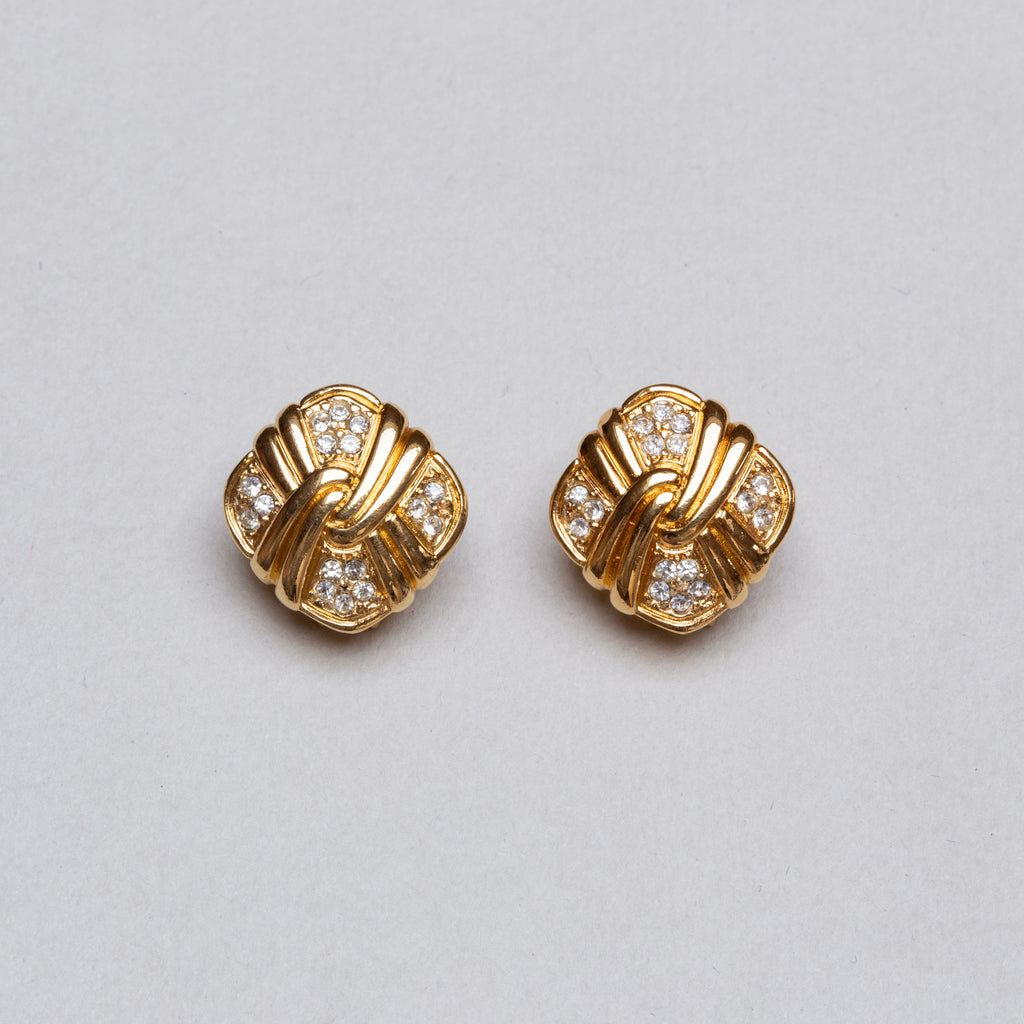 Vintage Lanvin Gold Necklace and Clip-on Earrings