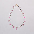 Vintage 18ct Gold Chain Necklace with Pink Quartz