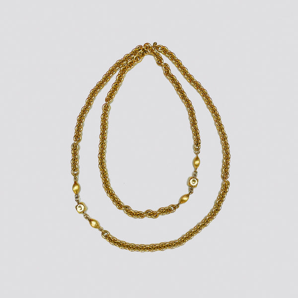 Vintage Monet Gold tone Chain Necklace felt