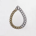 Vintage Lanvin Two-Tone Chain Necklace with Rhinestones