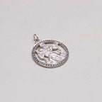 Vintage Silver St. Christopher Charm Pendant with Sapphires #5