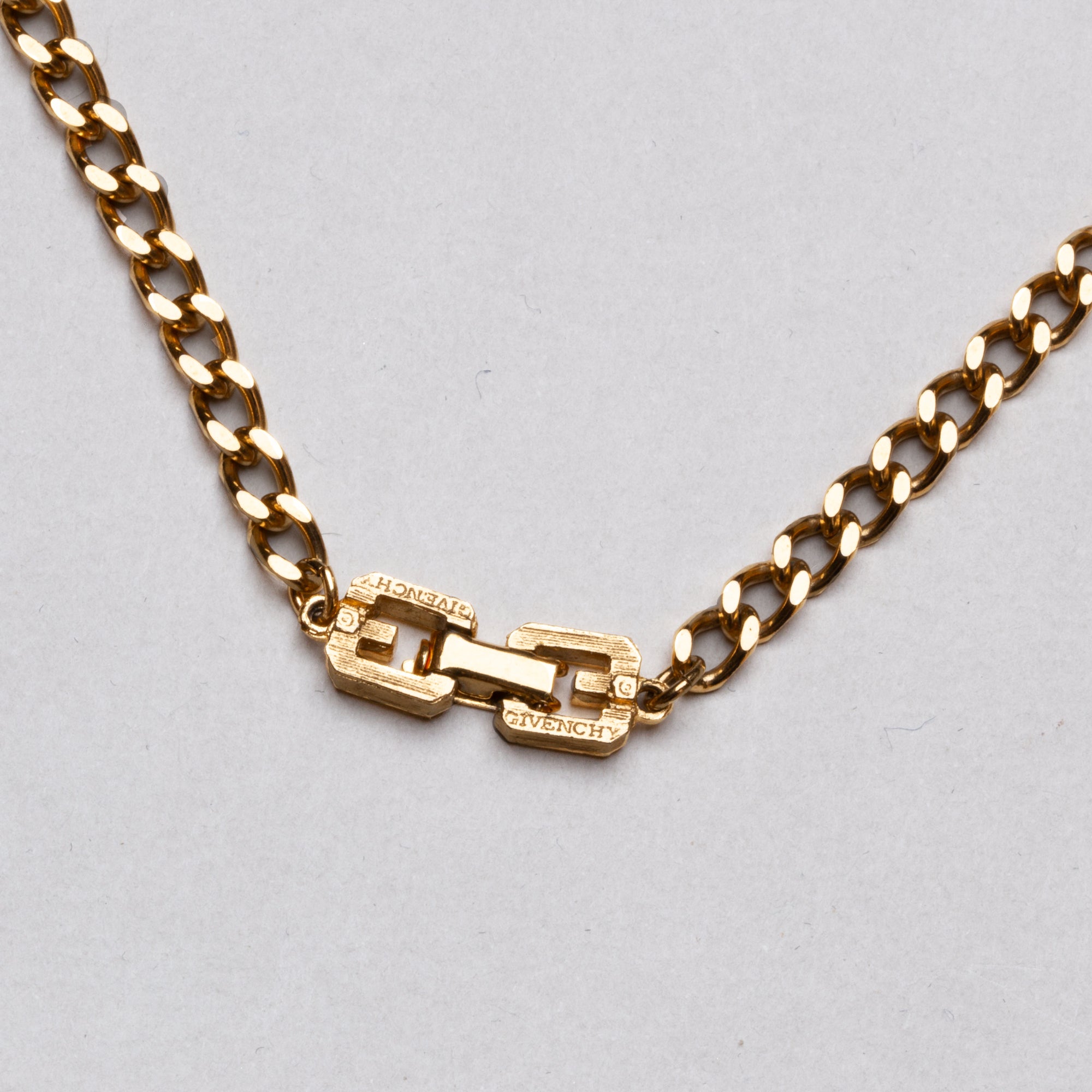 Vintage Givenchy Gold Choker Necklace with Rhinestones - felt