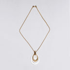 Vintage Trifari Gold Snake Chain Necklace with 'Teardrop' Pendant