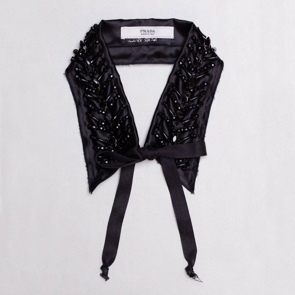 Vintage Prada Black Beaded Collar