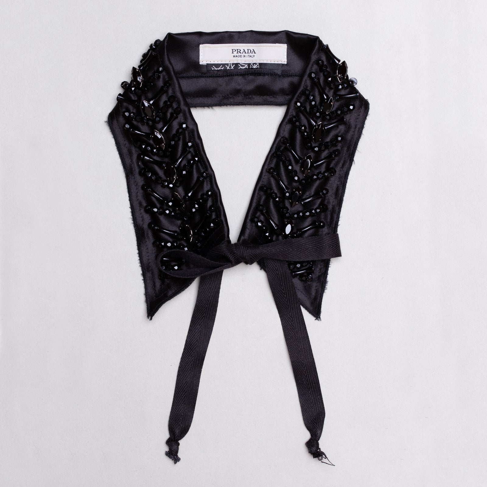 Vintage Prada Black Beaded Collar