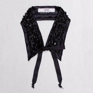 Vintage Prada Black Beaded Collar
