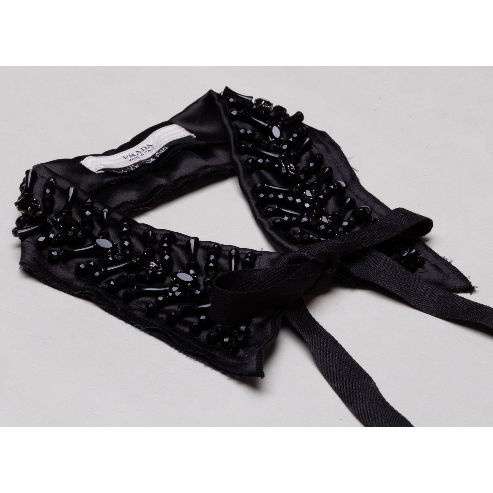 Vintage Prada Black Beaded Collar