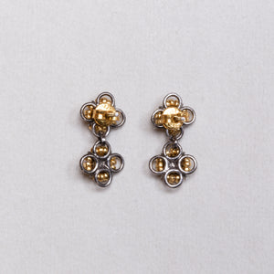 Frida Kahlo  Silver Double Flower Stud Earrings