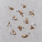 Vintage 9ct Gold Pendant Charms - Trowel & Fork