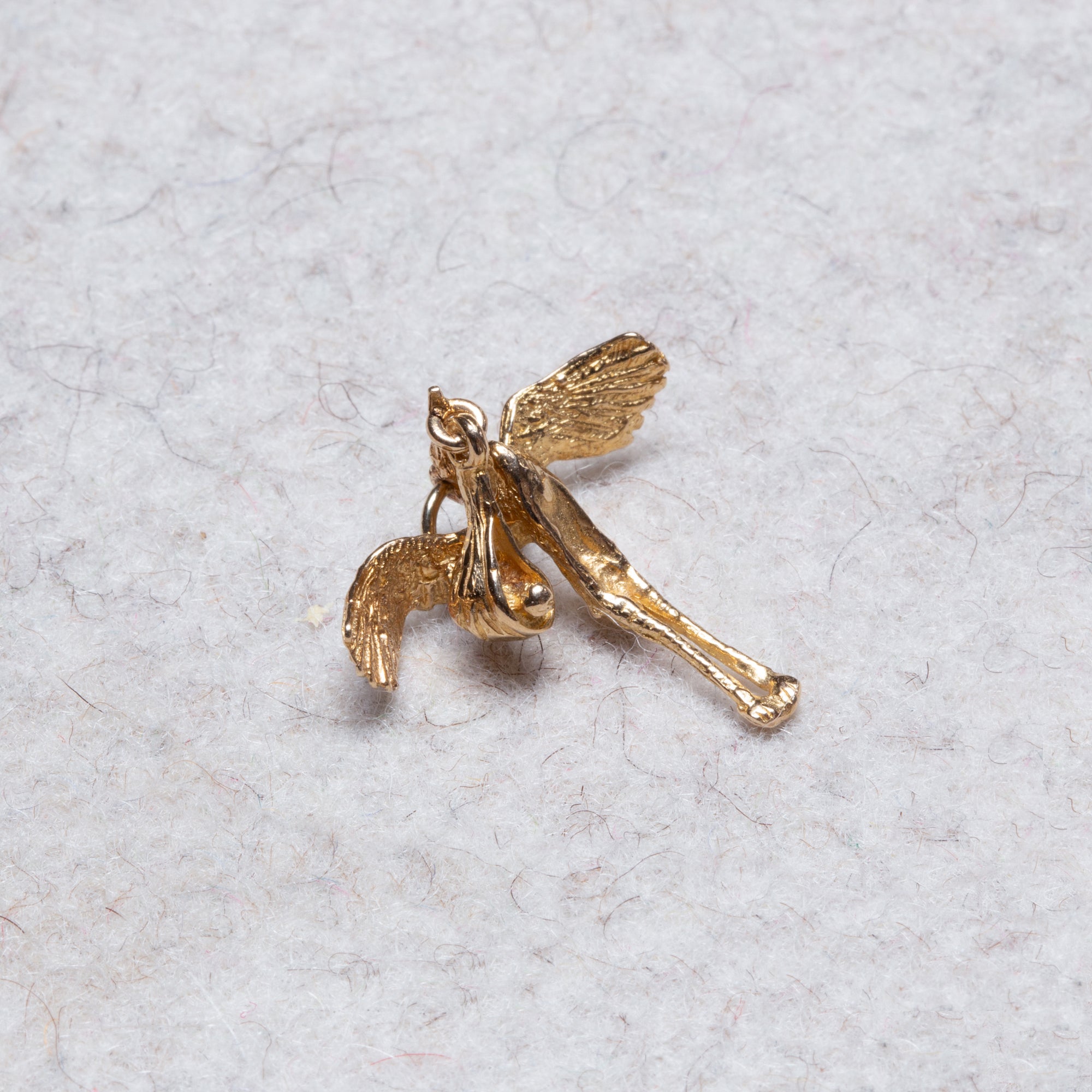 Vintage 9ct Gold Pendant Charms - Stork