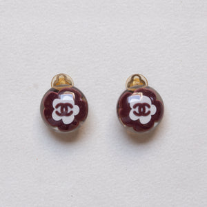 Vintage Chanel Resin Flower Clip-on Earrings