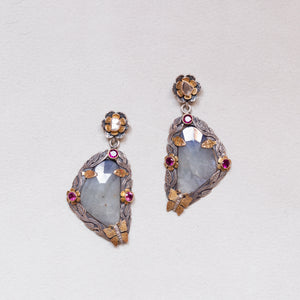 Sapphire Diamond Tourmaline Earrings