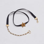 Vintage Christian Dior Black Grosgrain Ribbon Star Choker Necklace