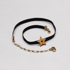 Vintage Christian Dior Black Grosgrain Ribbon Star Choker Necklace
