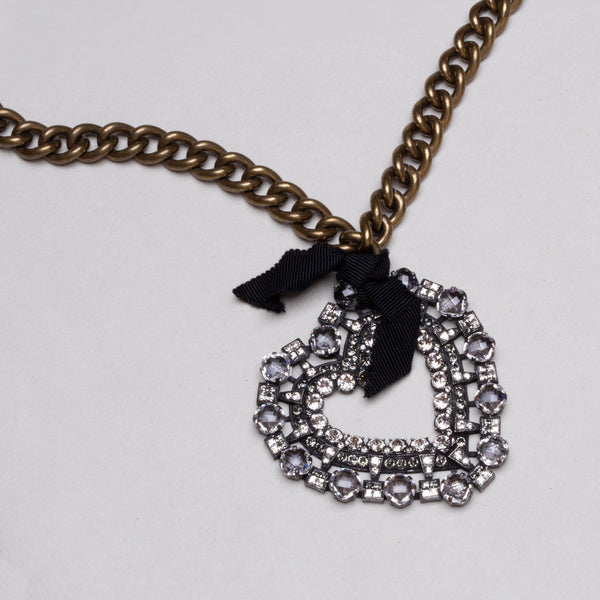 Collier Lanvin Vintage En émail Et Strass - Pièce De Créateur - Occasion