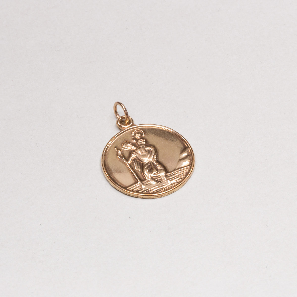 Vintage 9ct Gold St. Christopher Charm Pendant