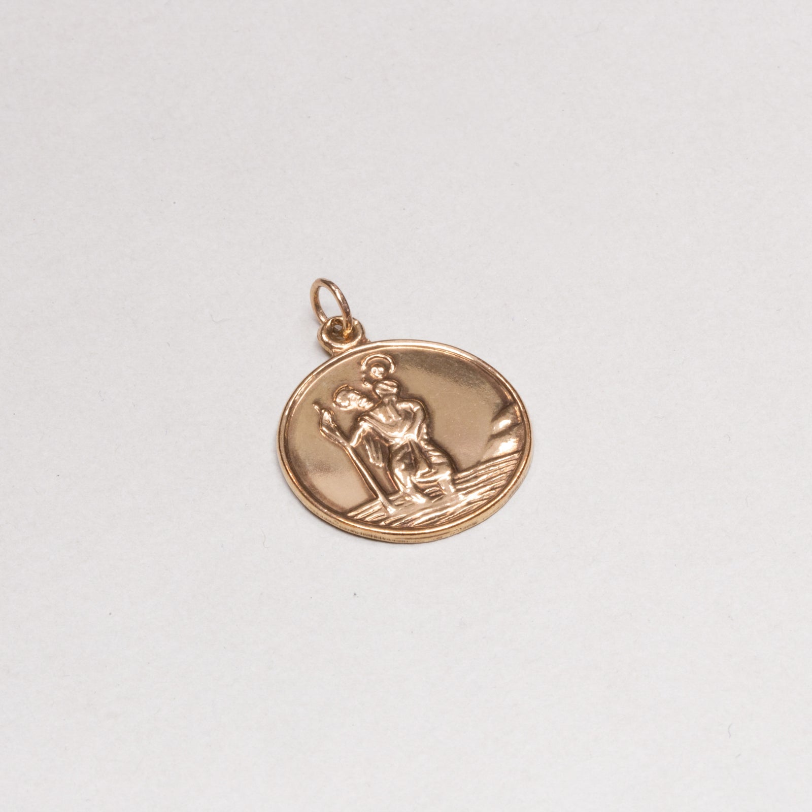 Vintage 9ct Gold St. Christopher Charm Pendant