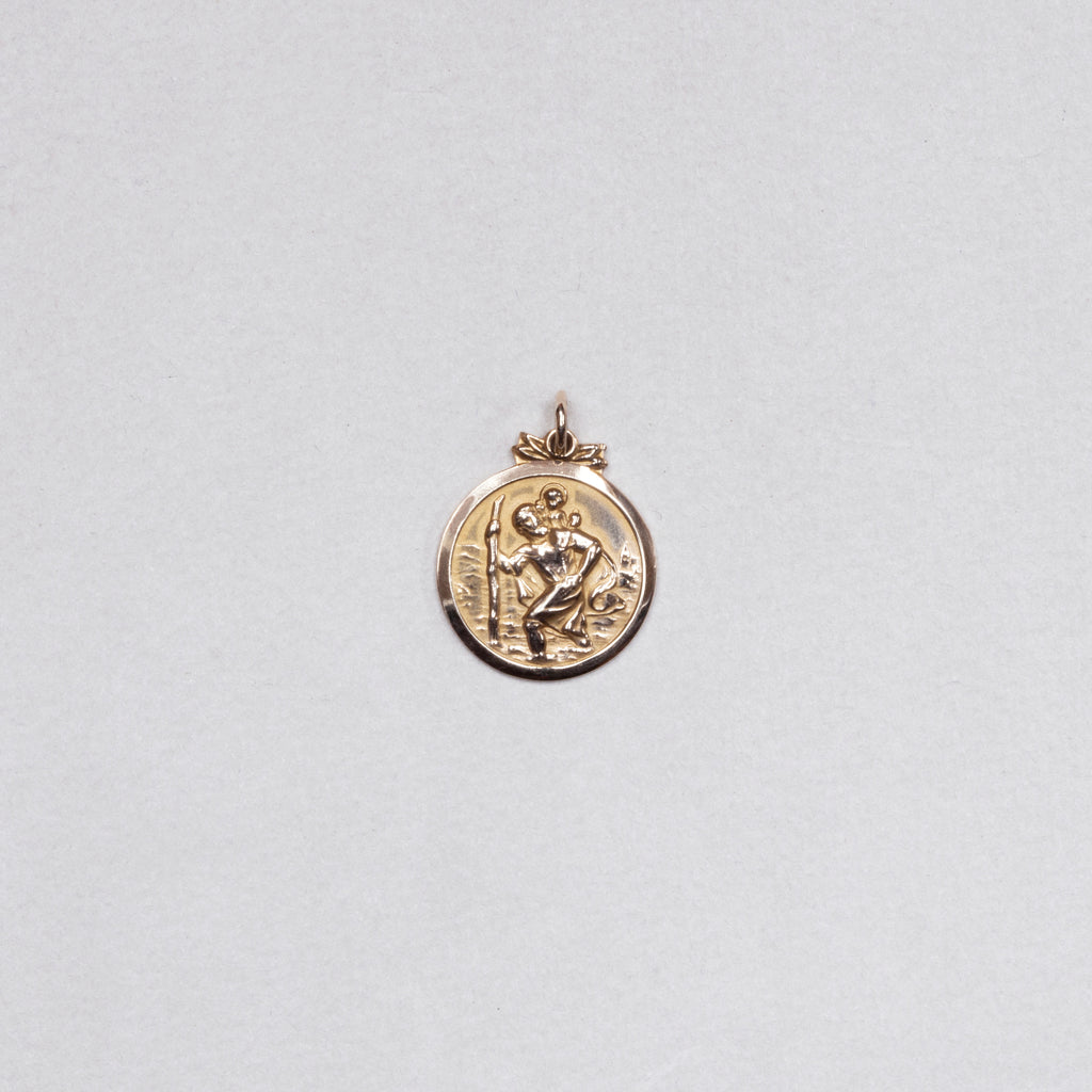 Vintage 9ct Gold St. Christopher Charm Pendant