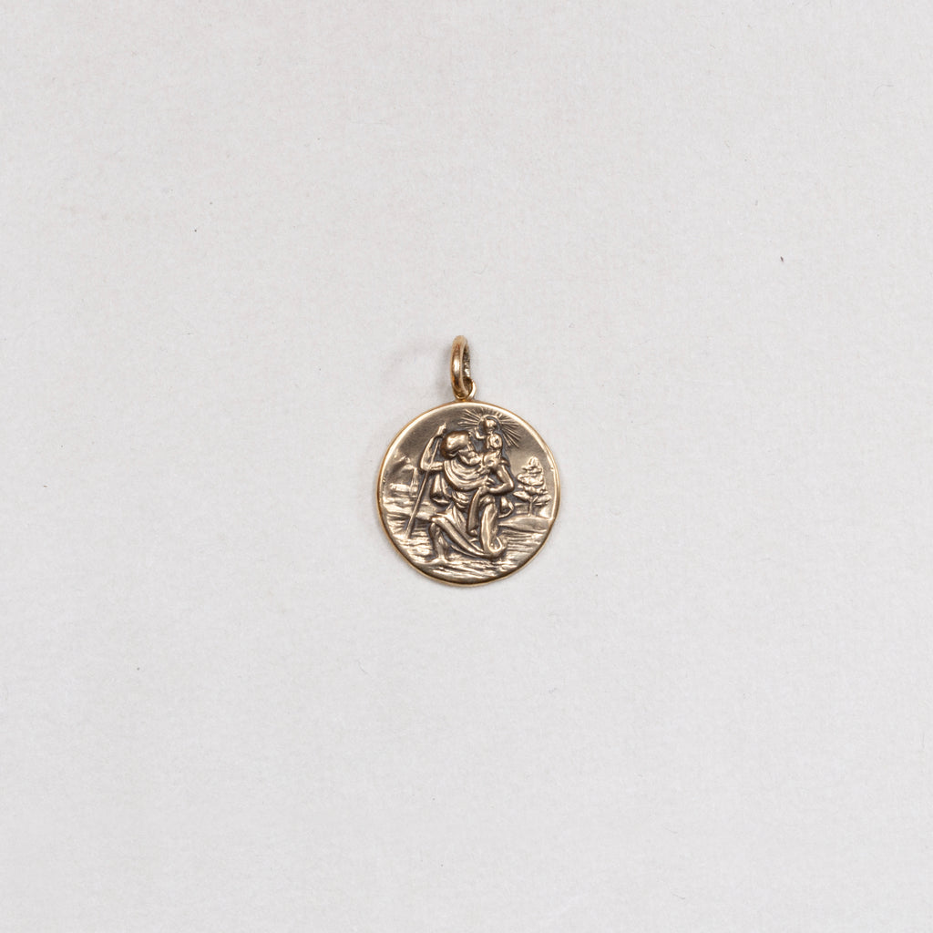 Vintage 9ct Gold St. Christopher Transport Charm Pendant