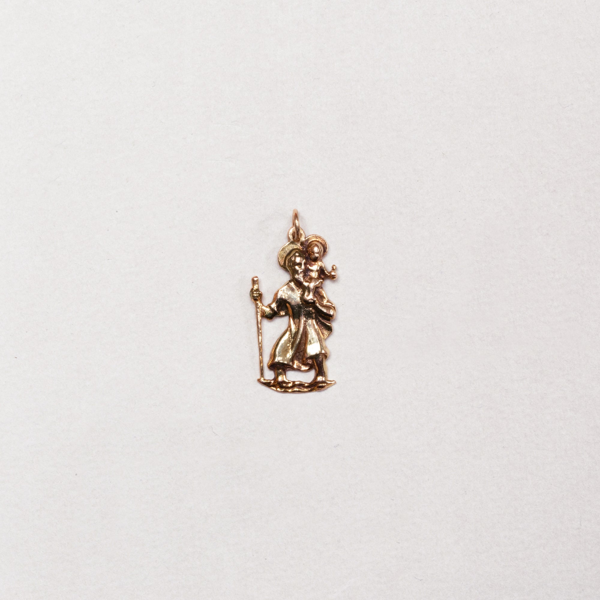 Vintage 9ct Gold St Christopher's Figure Pendant Charm