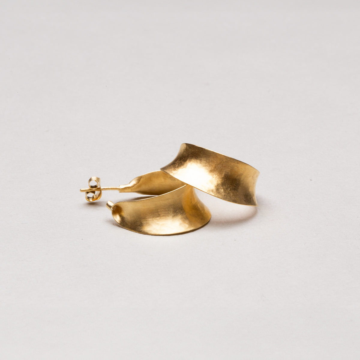 Open Flared Hoop Stud Earrings