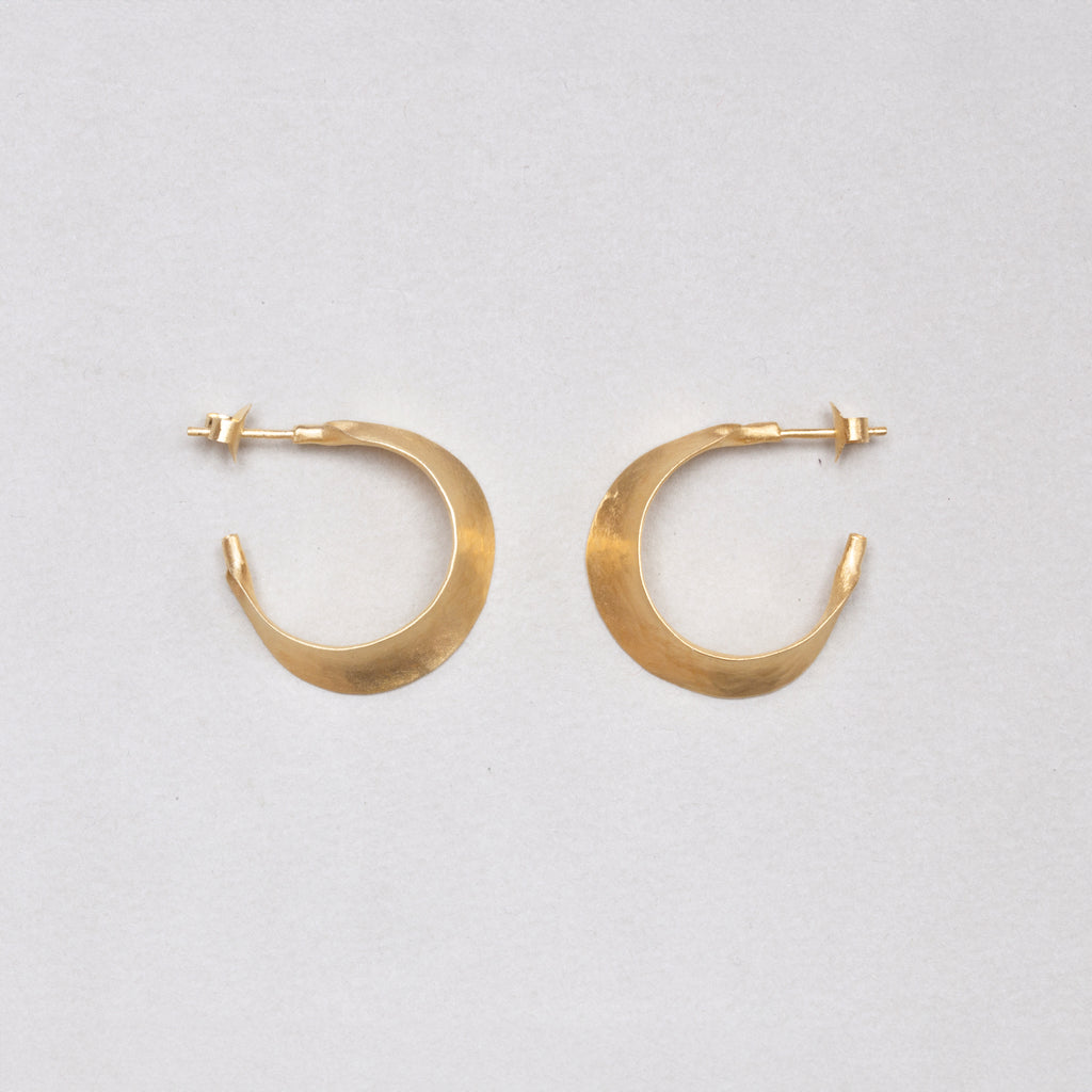 Open Flared Hoop Stud Earrings