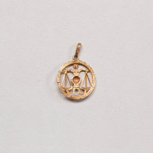 Vintage 9ct Gold Libra Charm Pendant